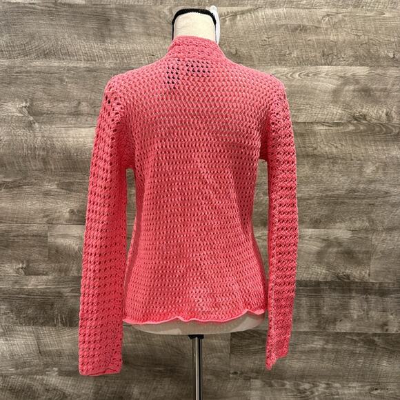 JH Collectives Crotchet buttoned Sweater Top in a Linen/Cotton Blend. - Picture 5 of 8